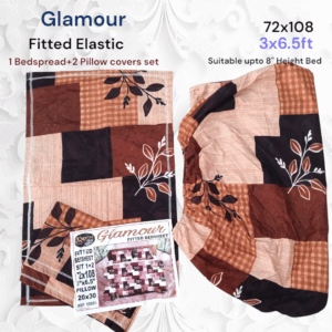 Fitted Elastic Single 1 Bedspread+2Pillow covers set(3x6.5ft)