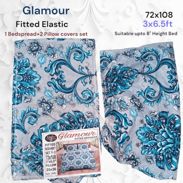 Fitted Elastic Single 1 Bedspread+2Pillow covers set(3x6.5ft) - Image 2