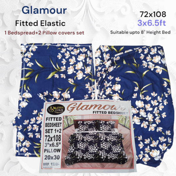 Fitted Elastic Single 1 Bedspread+2Pillow covers set(3x6.5ft) - Image 2