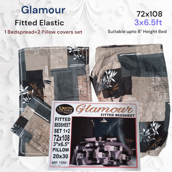 Fitted Elastic Single 1 Bedspread+2Pillow covers set(3x6.5ft) - Image 3