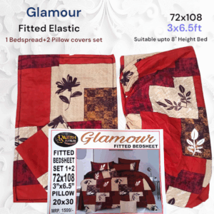 Fitted Elastic Single 1 Bedspread+2Pillow covers set(3x6.5ft)