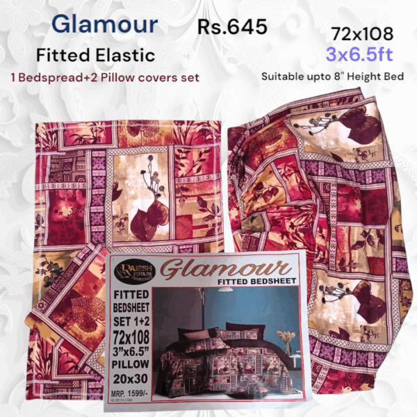Fitted Elastic Single 1 Bedspread+2Pillow covers set(3x6.5ft) - Image 2