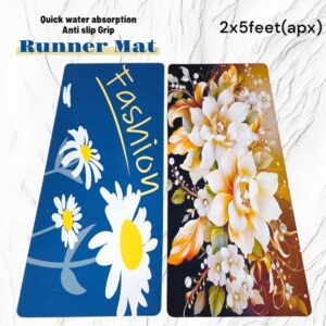 5D Quick water absorption Anti slip Grip Runner mat 2x5ft