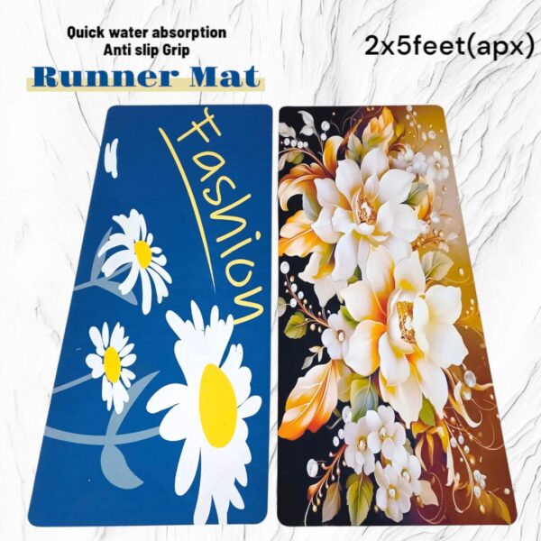 5D Quick water absorption Anti slip Grip Runner mat 2x5ft