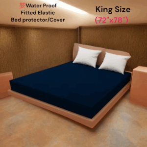 Water Proof King size Elastic Bed protector 6x6.5ft Navy Blue