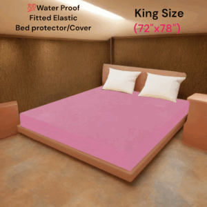Water Proof King size Elastic Bed protector 6x6.5ft Pink
