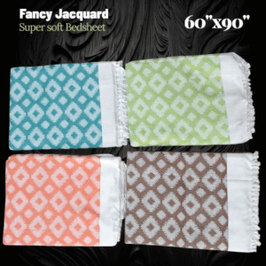 Fancy jacquard pure cotton super soft bedsheet