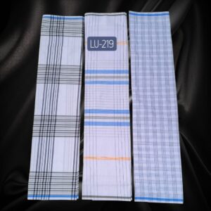 White Roja stitched Lungies 2.25mts 3 pieces combo LU219