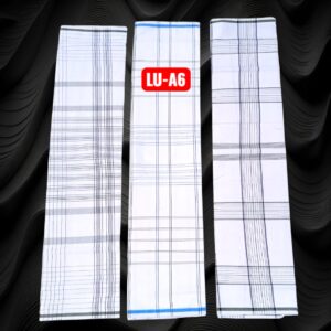 White Apple  unstitched Lungies 2.50mts 3 pieces combo LUA6