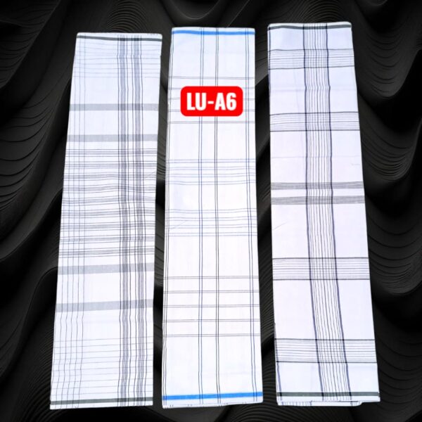 White Apple  unstitched Lungies 2.50mts 3 pieces combo LUA6