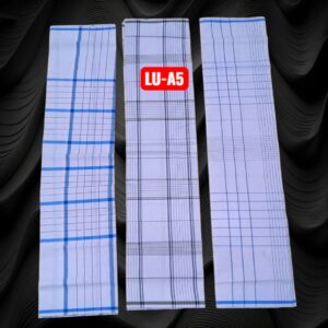 White Apple  unstitched Lungies 2.50mts 3 pieces combo LUA5