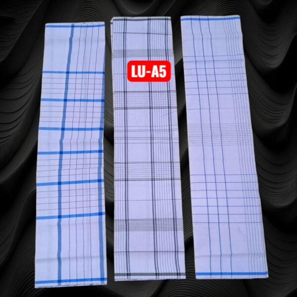 White Apple  unstitched Lungies 2.50mts 3 pieces combo LUA5