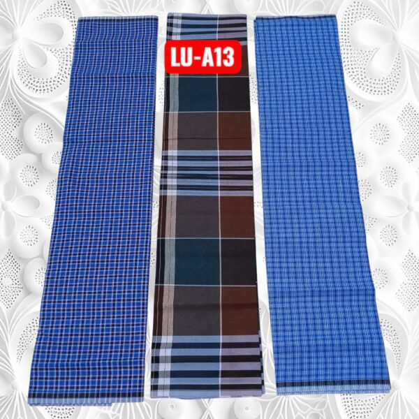Apple unstitched Lungies 2.25mts 3 pieces combo LUA13