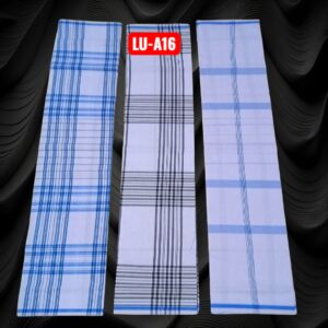 White Apple unstitched Lungies 2.25mts 3 pieces combo LUA15