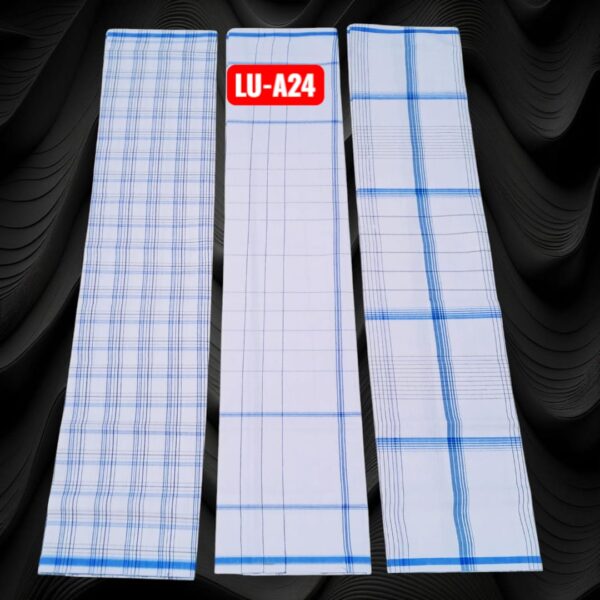 White Apple unstitched Lungies 2mts 3 pieces combo LUA24