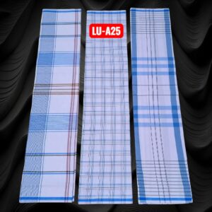 White Apple unstitched Lungies 2mts 3 pieces combo LUA25