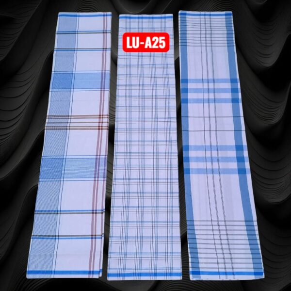 White Apple unstitched Lungies 2mts 3 pieces combo LUA25