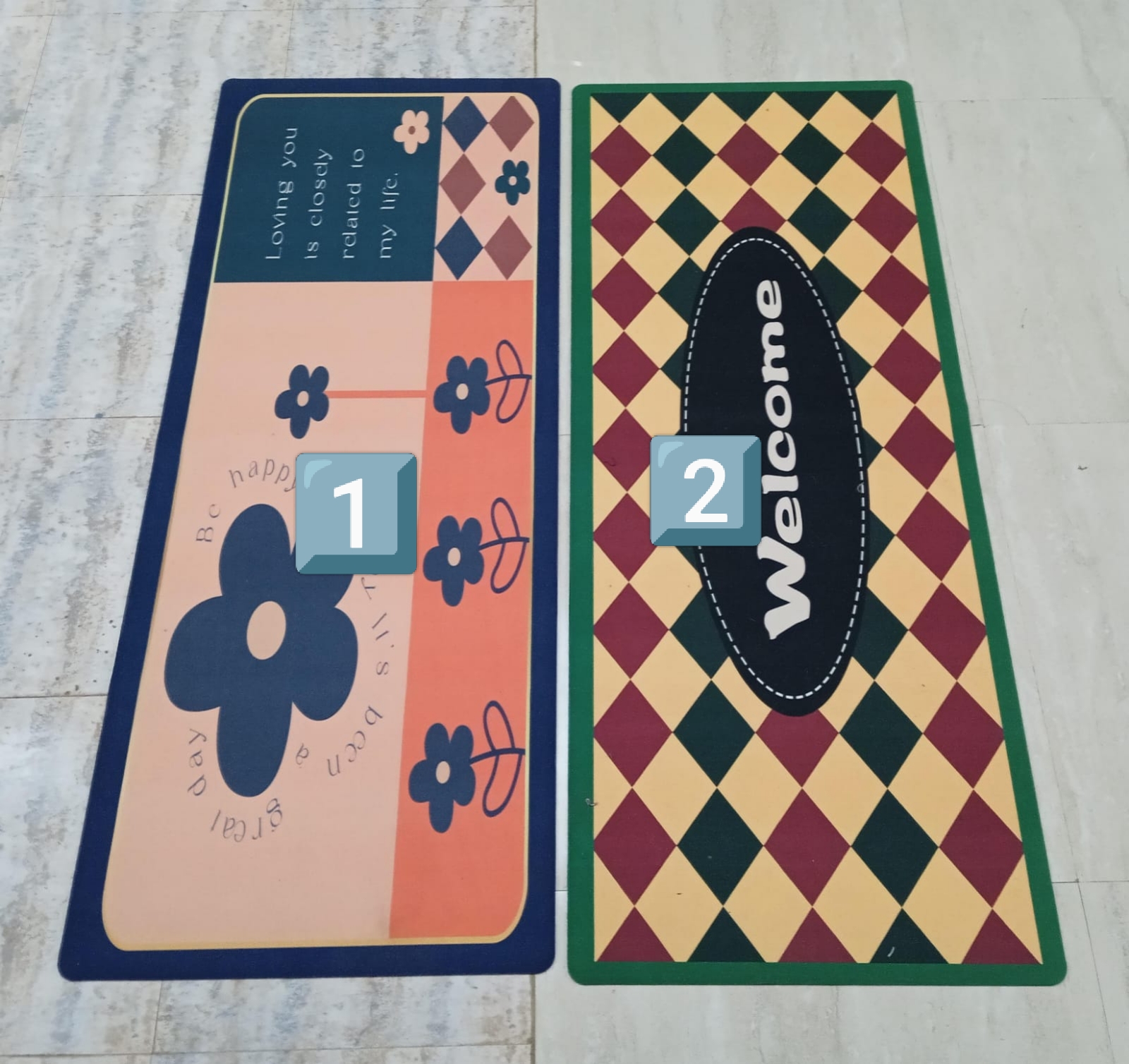 5D Quick water absorption Anti slip Grip Runner mat 2x5ft