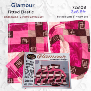 Fitted Elastic Single 1 Bedspread+2Pillow covers set(3x6.5ft)