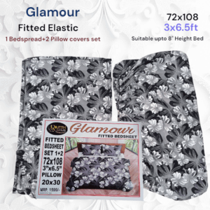 Fitted Elastic Single 1 Bedspread+2Pillow covers set(3x6.5ft)