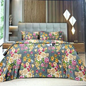 Fitted Elastic Queen 1Bedspread + 2Pillow covers set(5x6.5ft)