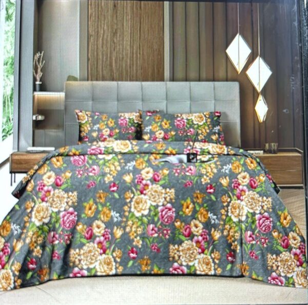 Fitted Elastic Queen 1Bedspread + 2Pillow covers set(5x6.5ft)