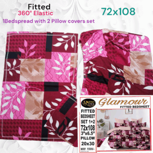 Fitted Elastic Single 1 Bedspread+2Pillow covers set(3x6.5ft)