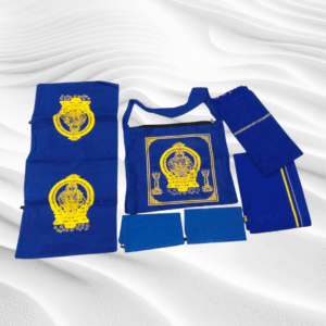 Ayyappa Swamy Blue 1Dhoti+1Towel+1Irumudi set +1 shoulder side bag with zip combo SA23