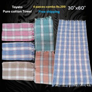 Toyato pure cotton towel 4 pieces combo Offer TY32