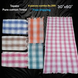 Toyato pure cotton towel 4 pieces combo Offer TY32