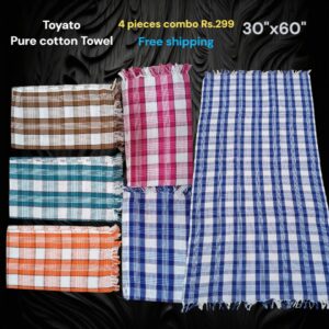 Toyato pure cotton towel 4 pieces combo Offer TY32
